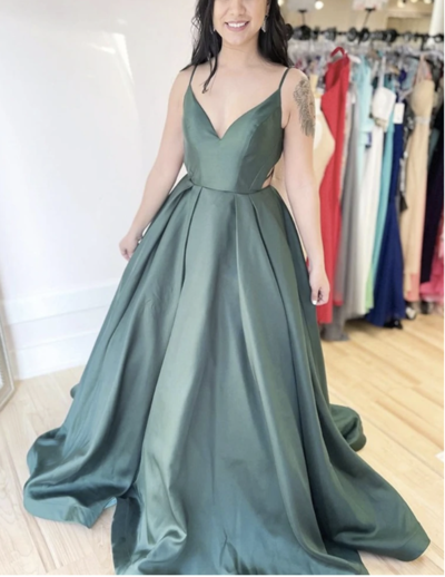 Prom Dresses Spaghetti Straps Criss Cross