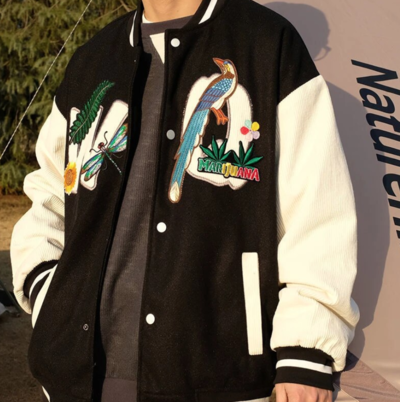 TROPICAL RAINFOREST CORDUROY BASEBALL JACKET