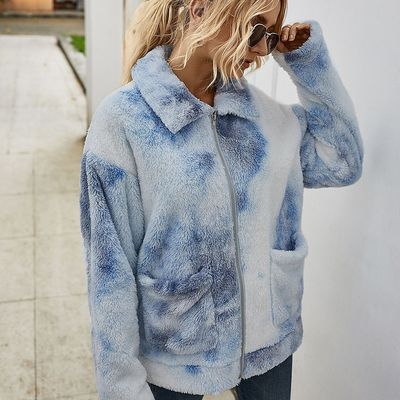 Long-sleeved zipper cardigan sweater coat