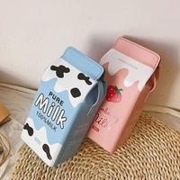 Sweet Strawberry Orange Milk Box Shoulder Bag - Thumbnail 6
