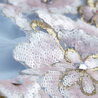 Blue tulle sequins long ball gown dress blue evening dress - Thumbnail 5