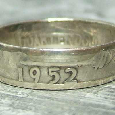 Silver coin ring ~ washington quarter dollar