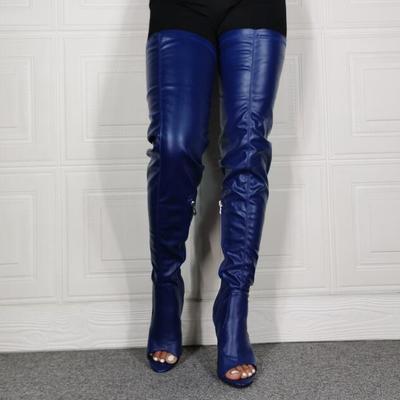 High-heeled stretch over-the-knee plus size women's boots