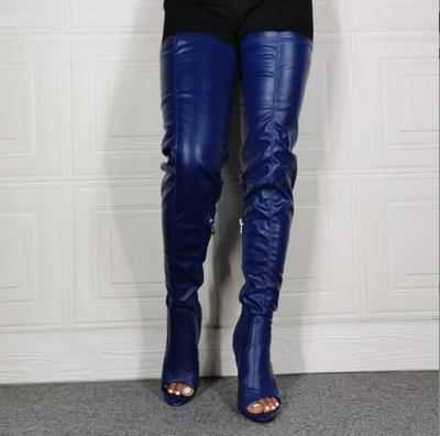 High-heeled stretch over-the-knee plus size women's boots