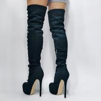 Sexy High-Heeled Buckle Over-the-knee Women's Boots - Thumbnail 3