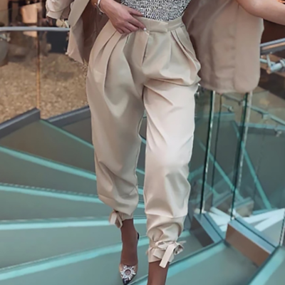 Fashion apricot casual pants