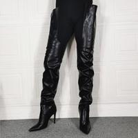 Sexy pointed high heels thigh boots over the knee women's boots - Thumbnail 3