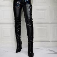 Pointed stiletto heel zipper sexy over-the-knee women's boots - Thumbnail 1