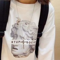 STUPID SOCIETY Statue Print Sweater - Thumbnail 7
