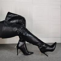 Sexy Pointed High Heel Back Zipper Over-the-knee Women's Boots - Thumbnail 2