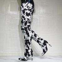 Fashion Milk Pattern Over-the-knee Women's Thigh Boots - Thumbnail 2