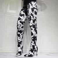Fashion Milk Pattern Over-the-knee Women's Thigh Boots - Thumbnail 1