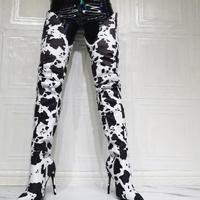 Fashion Milk Pattern Over-the-knee Women's Thigh Boots - Thumbnail 3
