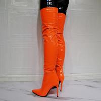 Fashion Fluorescent Color Patent Leather Women's Boots - Thumbnail 1