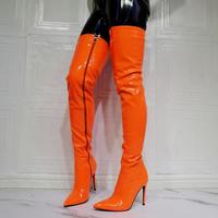 Fashion Fluorescent Color Patent Leather Women's Boots - Thumbnail 2