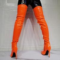 Fashion Fluorescent Color Patent Leather Women's Boots - Thumbnail 3