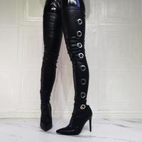 Black Hollow Stretch Women's Boots - Thumbnail 3