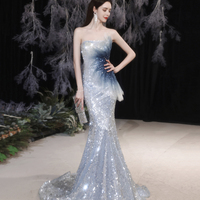 Mermaid sequins long prom dress evening dress - Thumbnail 4