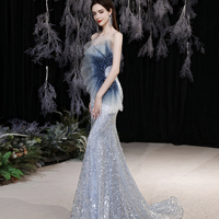 Mermaid sequins long prom dress evening dress - Thumbnail 5