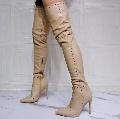 Fashion Rivet Over-the-knee Women's Boots