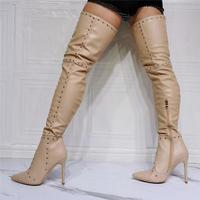 Fashion Rivet Over-the-knee Women's Boots - Thumbnail 1