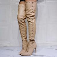 Fashion Rivet Over-the-knee Women's Boots - Thumbnail 2