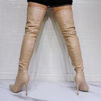 Fashion Rivet Over-the-knee Women's Boots - Thumbnail 5