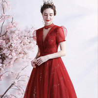 Red tulle short prom dress red homecoming dress - Thumbnail 3