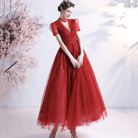 Red tulle short prom dress red homecoming dress - Thumbnail 4