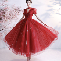 Red tulle short prom dress red homecoming dress - Thumbnail 8
