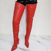Fashion Red Rivet Women's Boots - Thumbnail 2