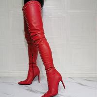 Fashion Red Rivet Women's Boots - Thumbnail 3