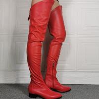 Sexy Red Pointed Toe  Back Zipper  Semale Long Boots - Thumbnail 1