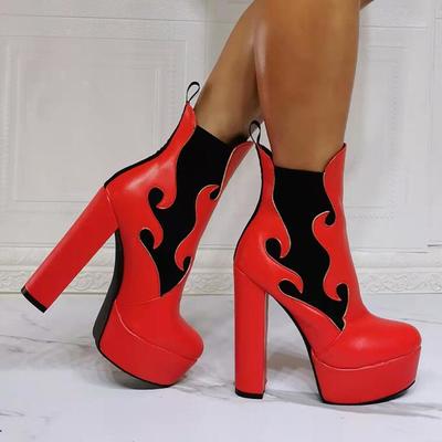 Fashion thick heel high heel zipper female short boots