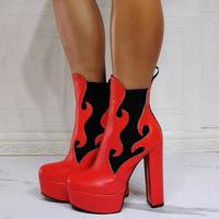 Fashion thick heel high heel zipper female short boots - Thumbnail 2