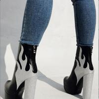 Women's Thick Heel High Heel Short Boots - Thumbnail 3