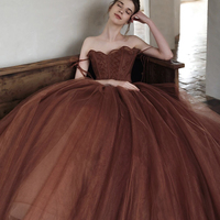 Amazing tulle long ball gown dress A line formal dress - Thumbnail 2