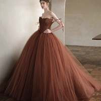 Amazing tulle long ball gown dress A line formal dress - Thumbnail 5