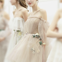 Cute tulle lace short prom dress homecoming dress - Thumbnail 1