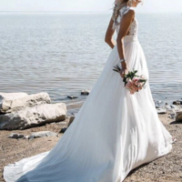 Beach Wedding Dresses Bridal Gown with Lace - Thumbnail 1