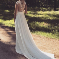 Beach Wedding Dresses Bridal Gown with Lace - Thumbnail 3