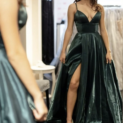 Slit prom dresses spaghetti straps under 100 - Thumbnail 2