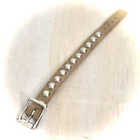 1-Row Medium dome Stud Tan wristband - Thumbnail 3