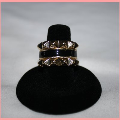 Black and gold stylish ring size 7/8