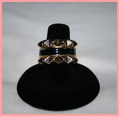 Black and gold stylish ring size 7/8