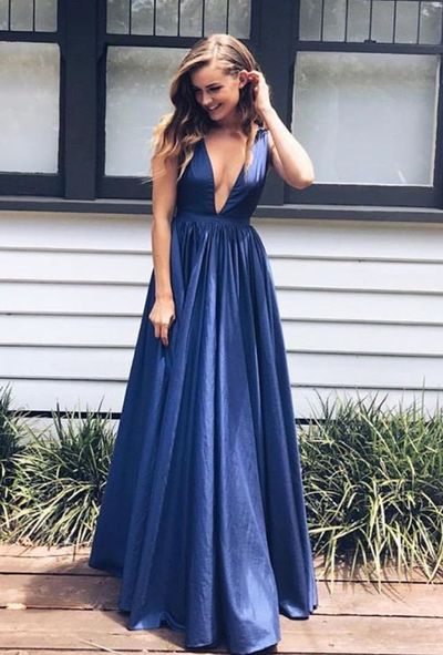 SP1955,Sexy Prom Dress,Blue Prom Dresses,V-Neck Long Evening Party Dress