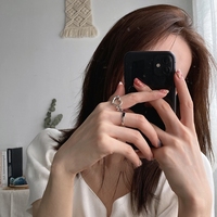 Harajuku love-shaped chain open ring - Thumbnail 1