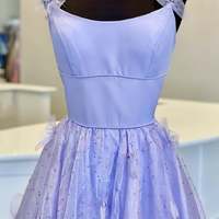 SP1957,Chic purple long prom dresses floral spaghetti straps evening ball gown - Thumbnail 2