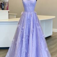 SP1957,Chic purple long prom dresses floral spaghetti straps evening ball gown - Thumbnail 1