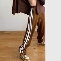 STRIPES TRACK PANT IN BROWN - Thumbnail 1